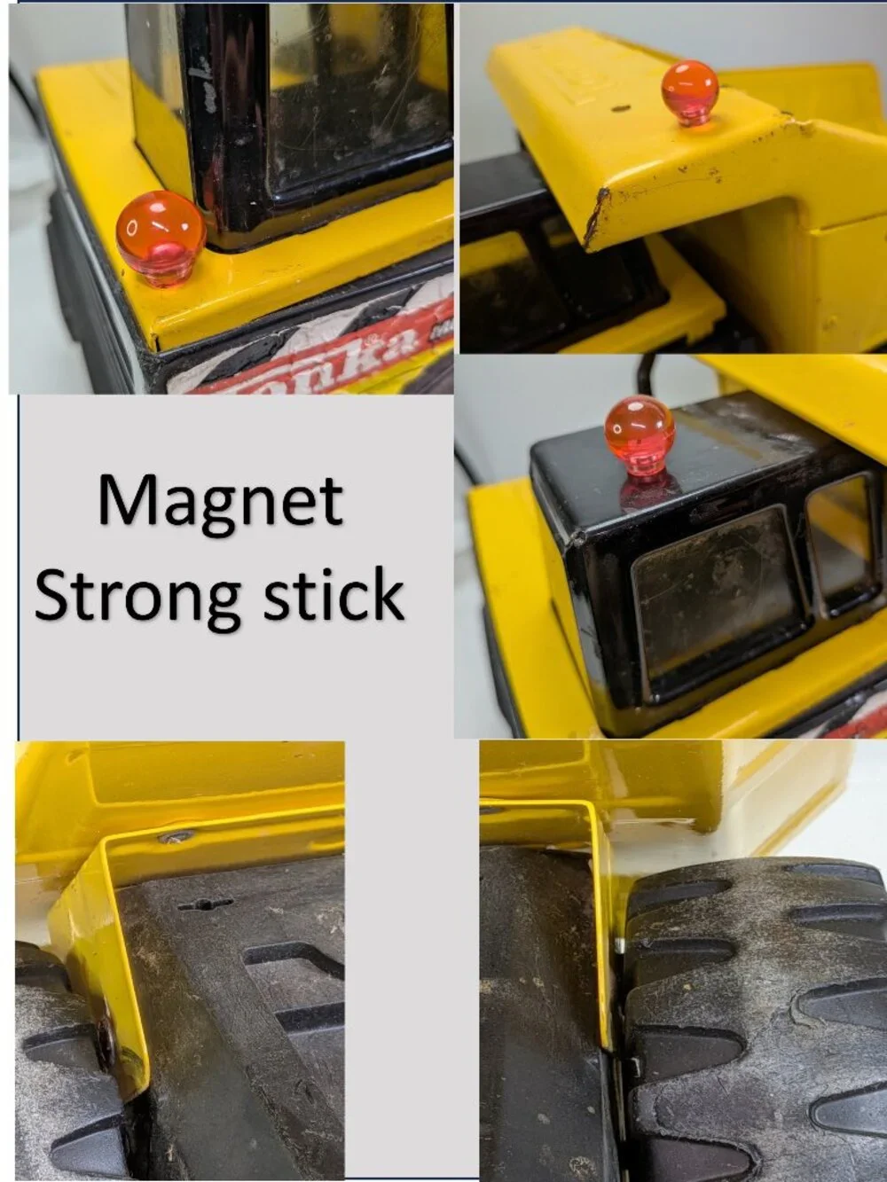 Vintage Tonka Mighty Dump Truck #768 Yellow Pressed Steel Plastic Chassis 90s